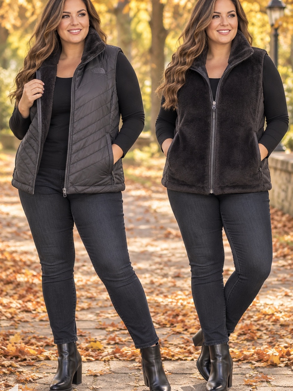 The North Face Women’s XL Reversible Charcoal/Black Vest